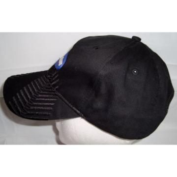 Komatsu NEEDLE ROLLER BEARING Black  Blue  Embroidered  Tracks  Rubber Logo Strapback Baseball Cap Hat