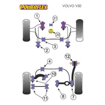 Powerflex Rear Track Control Arm Inner Bushes Volvo V50 04- PFR88-307