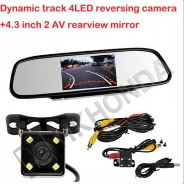 4.3 TFT mirror Monitor + 4 LED Car Dynamic Track Rear View Reverse CCD Camera