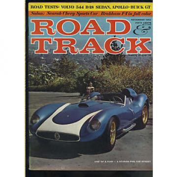 Road &amp; Track November 1963 Scarab Volvo 544 Apollo Buick GT MBX6