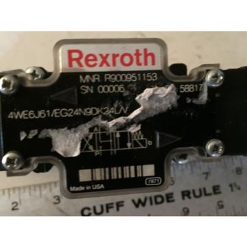NEW REXROTH MNR R900951153,4WE6J61/EG24N9DK24L/V,24VDC HYDRAULIC VALVE, BOXCI