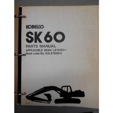 Kobelco Shop PARTS Manual Hydraulic Excavator SK 60 SK60S3LE1508