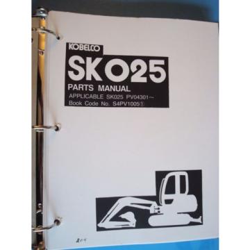 Kobelco SK025 Parts Manual  S4PV1005-1  S/N PV04301~  1992