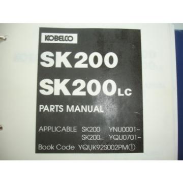 Kobelco SK200LC SK200 Excavator SHOP MANUAL PARTS OPERATORS Catalog Service OEM