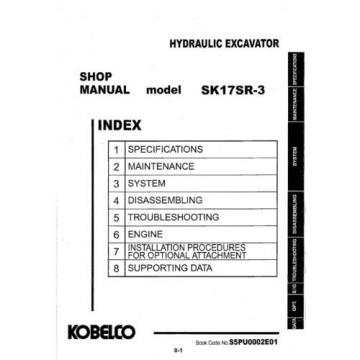 KOBELCO SK17SR-3 COMPACT EXCAVATOR SERVICE SHOP MANUAL