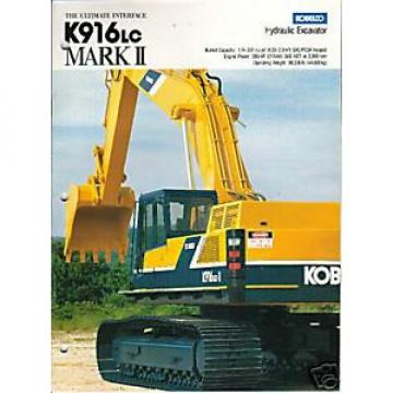 Kobelco K916LC  MarkII Hydraulic Excavator Brochure Flyer Factory Original OEM