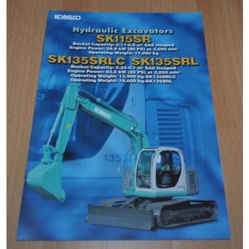 Kobelco SK115SR Excavator Brochure Prospekt