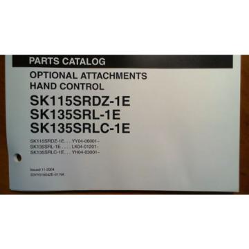 Kobelco SK115SRDZ-1E SK135SRL-1E SK135SRLC-1E Opt Att Hand Control Parts Manual