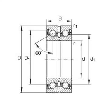 FAG ntn flange bearing dimensions Axial angular contact ball bearings - ZKLN1242-2RS-PE