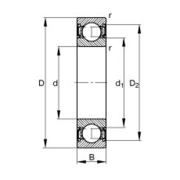 FAG equivalent skf numbor for bearing 1548817 Deep groove ball bearings - S61801-2RSR