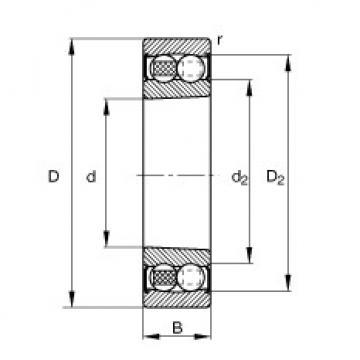 FAG 7218 b mp fag angular contact bearing 90x160x30 Self-aligning ball bearings - 2205-K-2RS-TVH-C3