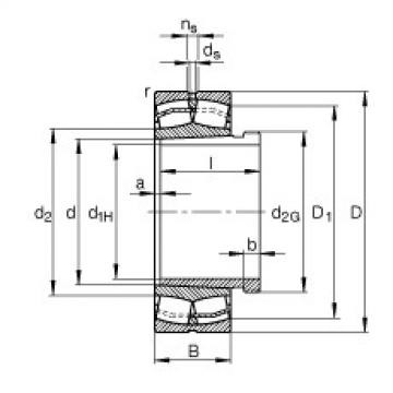 FAG ntn flange bearing dimensions Spherical roller bearings - 22314-E1-XL-K-T41A + AHX2314G
