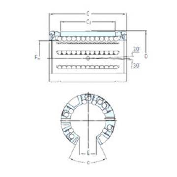 linear bearing shaft LBCF 50 A-2LS SKF