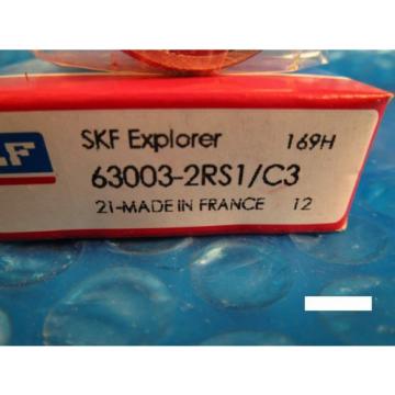 SKF 63003-2RS1 C3. Single Row Radial Bearing, (=2 FAG)