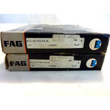 NEW IN BOX SET OF (2) FAG B7217E-TPA-P4-UL SUPER PRECISION BEARING