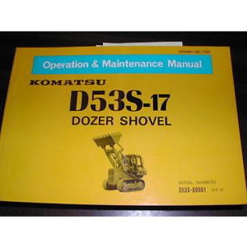 Komatsu NEEDLE ROLLER BEARING D53S-17  OPERATION  MAINTENANCE  MANUAL  TRACK LOADER SHOVEL OPERATOR GUIDE