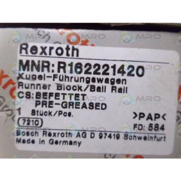 REXROTH R162221420 RUNNER BLOCK/BALL RAIL *NEW IN BOX*