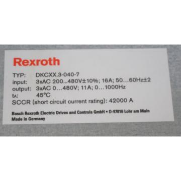 NEW REXROTH INDRAMAT DKC02.3-040-7-FW SERVO DRIVE W/ BGR-DKC02.3-LK-SCK02