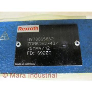 Rexroth Bosch R978865862 Valve ZDR6DB2-43/75YMV/12 - New No Box