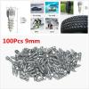 100Pcs Universal 9mm Screw in Tire Stud Snow Spikes Racing Track Tire Ice Studs