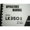 Kobelco Wheel Loader OPERATORS MANUAL KK350-II Shop Service OEM Factory RL-3801-