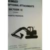 Kobelco SK70SR-1E YT02-04001- Excavator Dozer Parts Manual S3YT03404ZE01 10/01