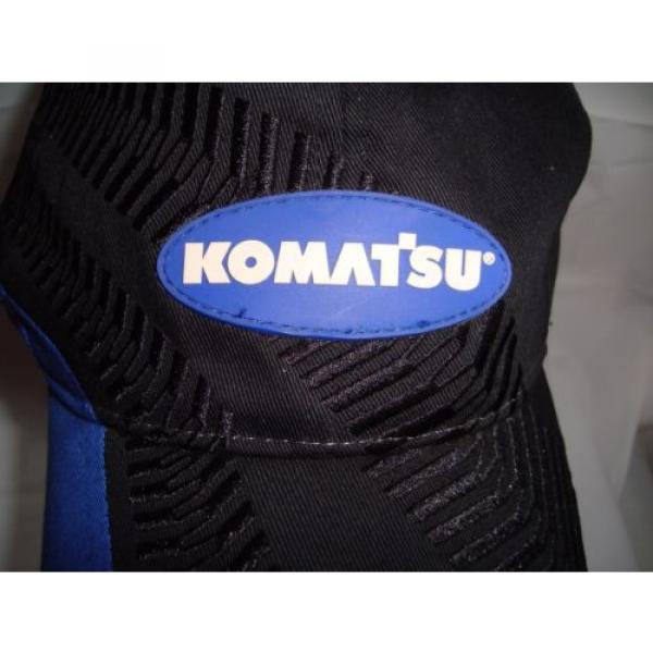 Komatsu NEEDLE ROLLER BEARING Black  Blue  Embroidered  Tracks  Rubber Logo Strapback Baseball Cap Hat #2 image