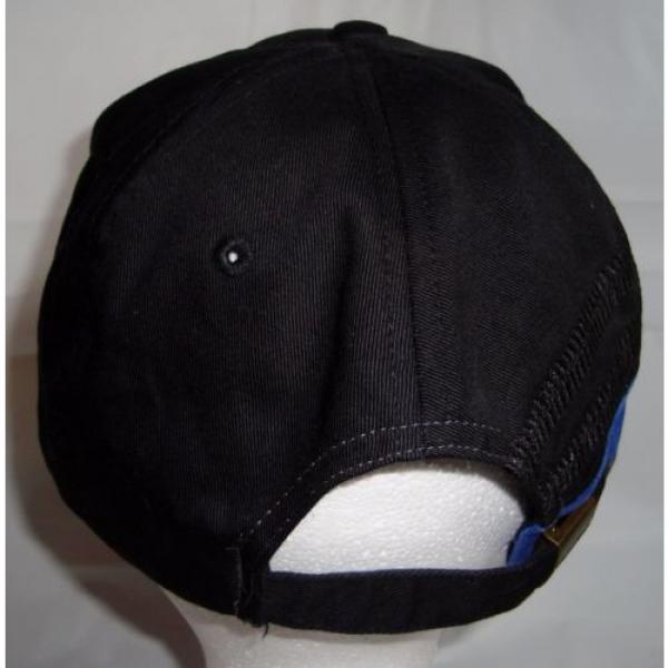 Komatsu NEEDLE ROLLER BEARING Black  Blue  Embroidered  Tracks  Rubber Logo Strapback Baseball Cap Hat #4 image
