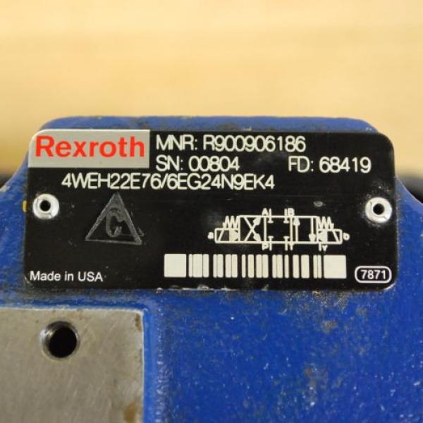 Rexroth 4WEH22E76/6EG24N9EK4, MNR:R900906186 Hydraulic Base Valve. - USED #4 image
