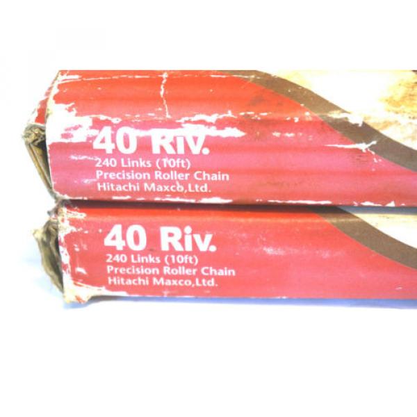 2 NEW HITACHI 40 RIV PRECISION ROLLER CHAINS 240 LINKS 10FT PER BOX #2 image
