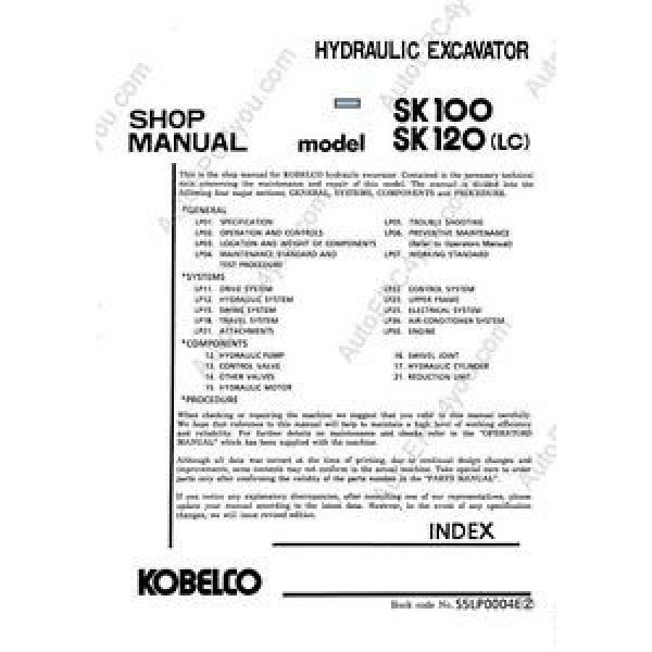 KOBELCO SK120 EXCAVATOR SERVICE MANUAL ON CD *FREE POSTAGE* #1 image