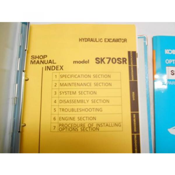 KOBELCO SK70SR EXCAVATOR SERVICE SHOP MANUAL &amp; ATTACHMENTS PARTS MANUAL #3 image