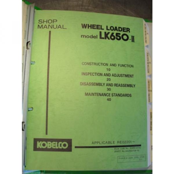 Kobelco LK650 II Loader service shop repair manual S5RE0004E Hino Motors H06C-T #2 image