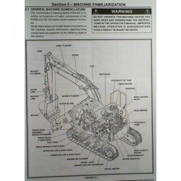 Kobelco ED150 S/N YL04-00501- Excavator Opt Attachments Operator &amp; Parts Manual #6 image