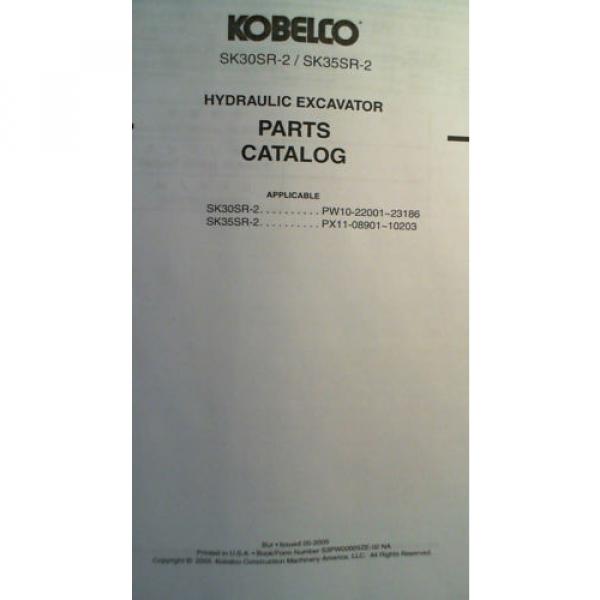Kobelco SK30SR-2 22001-23186 SK35SR-2 08901-10203 Excavator Parts Manual 5/05 #5 image