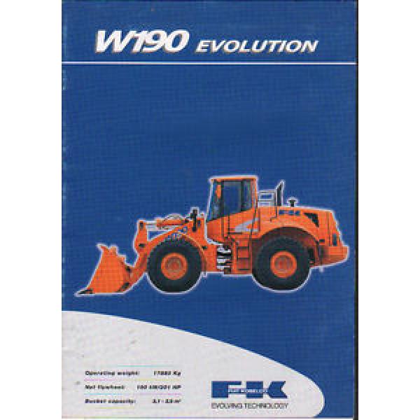 Fiat Kobelco &#034;W190 Evolution&#034; Wheel Tractor Loader Shovel Brochure Leaflet #1 image