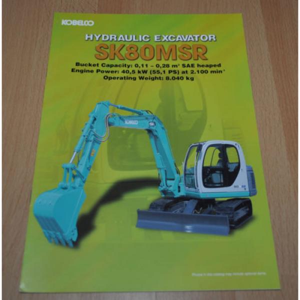 Kobelco SK80MSR Excavator Brochure Prospekt #1 image
