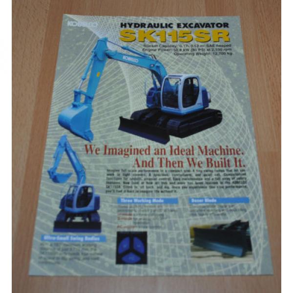 Kobelco SK115SR Excavator Brochure Prospekt #1 image