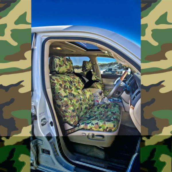 Black Duck Camo Canvas Seat Cover Kobelco Geo Spec Excavator Driver only with KA #2 image