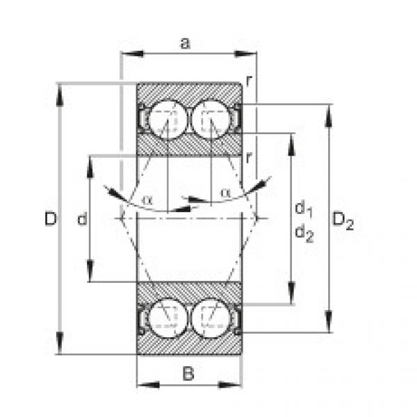 FAG kode bearing skf cak Angular contact ball bearings - 3005-B-2RS-TVH #4 image