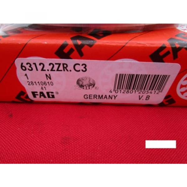 Fag 6312-2ZR C3, Single Row Radial Bearing(=2 SKF 2Z, NSK ZZ,NTN,Fafnir 312KDD) #2 image