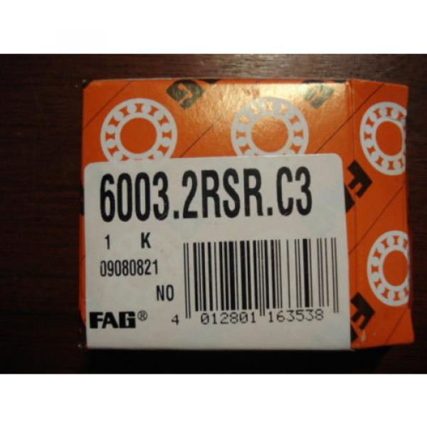 FAG, Sealed Ball Bearing, 17mm x 35mm x 10mm, Qty. 2, 6003.2RSR.C3 /7888eFE0 #5 image