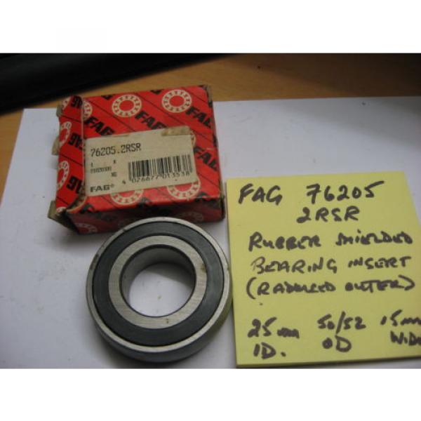 FAG 76205 2RSR ball bearing. Rubber shielded.  Radiused outer. #4 image