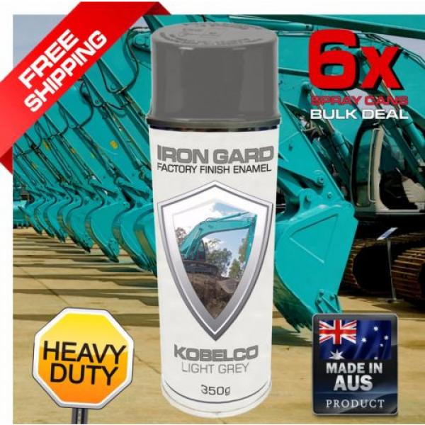 6x IRON GARD Spray Paint KOBELCO LIGHT GREY Excavator Digger Dozer Loader Bucket #1 image