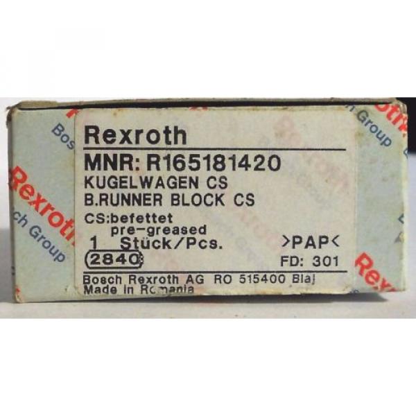 Rexroth Bosch R165181420 B Runner Block CS New #3 image
